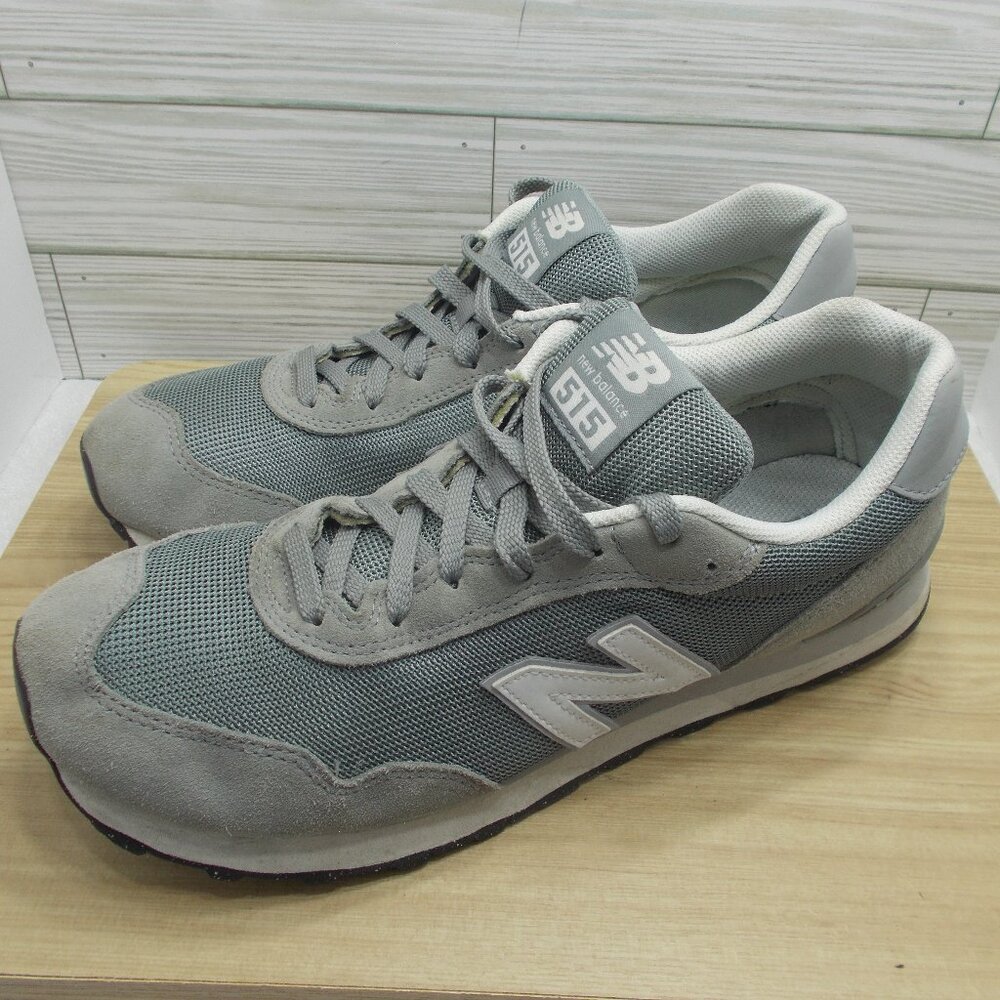 New Balance 515 Gray White Mesh Suede Running Shoes Men's 10.5